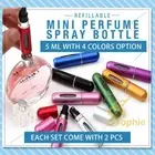2Pcs Mini Easy Fill Refillable Travel Perfume Atomizer Pump Spray Pocket Bottles