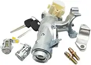 Ignition Lock Core Ignition Switch Steering Barrel Lock + Door Lock with 2 Keys Set Compatible for Hilux 1997-2005