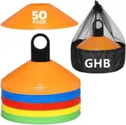 GHB Soccer Cones 50/100 Pack Disc Soccer Sport Cones Training Field Marker Agili