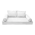 COVER ONLY-Style1 Daybed Mattress Bolster Pillow Covers Contrast Trim Full-AD106