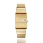 BREDA 美國設計師品牌女錶 | PULSE系列 長方形數字顯示造型手錶 - 金1745A