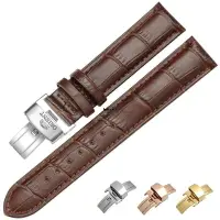 在飛比找樂天市場購物網優惠-ORIENT東方雙獅手錶錶帶真皮蝴蝶扣手錶配件 22mm18