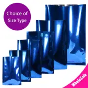 Many Sizes for Glossy Dark Blue Flat Heat-Sealable Foil Open Top Pouch Bag B09