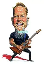 JAMES HETFIELD METALLICA BAND GLOSSY CARTOON MAGNET REFRIGERATOR LOCKER MAN CAVE