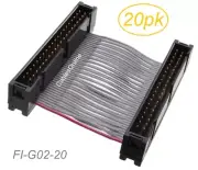 20x 2-inch 40-Pin (2x20) Male to Male 2.54mm-Pitch 40-wire IDC Flat Ribbon Cable