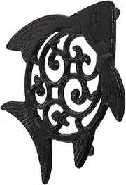 LOORGVEL Cast Iron Fish Stepping Stone Path Edging Stones Patio Garden Rocks Garden Concrete Paving Mold Garden Border Edging Cement Molds Outdoors Pebbles Polished Gravel Steps Black
