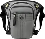 [Generic] Rider Men Leg Waist Pack Belt Drop Bag Motorcycle Travel Oxford Male Fanny Pack Hip Bags(Gray)