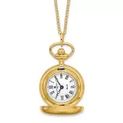 28" Charles Hubert Gold-finish Scroll Design Pendant Watch Necklace