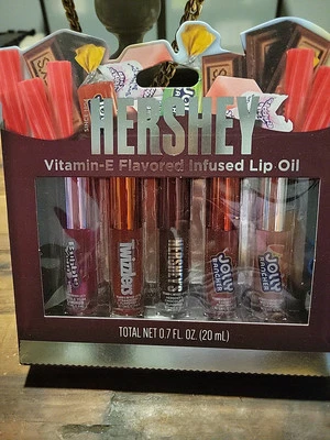 Hershey's Candy Scented Vitamin E FLAVIRED INFUSED Lip Oil 5 Set ~New