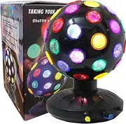 Spinning 6 Inches Disco Ball Light Adjustable Rotating Speed Light Brightness Party Lights Dj Strobe Lamp with 1M/3.28ft USB Cable for Birthday Gathering Club Decorations (USB/Battery Powered)