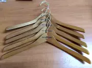EXTRA QUALITY NEW POLO RALPH LAUREN LOGO WOOD CLOTHES HOOKS HANGERS Lot of 5