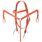 51HS Hilason Western Horse Headstall Breast Collar Split Rein Biothane Leather