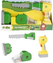 Tomy John Deere 3-in-1 Power Tool Toy with Toy Saw, Toy Vacuum & Toy Sander