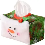 Bailanteバイランデ Tissue Box Cover, Christmas Rectangular Tissue Box Holder Decorative Organizer for Living Room/Vanity Countertop/Night Stands/Bedroom/Office Desk - White