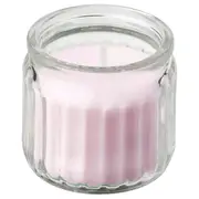 LUGNARE scented candle in glass, Jasmine/pink, 12 hr