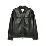 [Calvin Klein] Calvin Klein Zip-front Leather Jacket XL BLACK