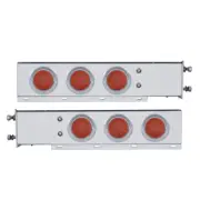 Bolt Pattern Chrome Spring Loaded Light Bar Six 12 LED 4" Reflector Light