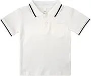 [KISLOVE] Toddler Boys Girls Plain Polo Shirts Short Sleeve T-Shirts School Uniform PE Tops 2-7T