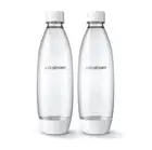 2 Pack 1L Soda Stream White Fuse Bottles Dishwasher safe