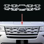 for 2018-19 Ford Explorer Chrome Snap On Grille Overlay Front Grill Trim Covers (for: Ford)