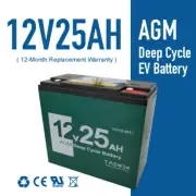 Tpower 12V 25AH AGM Deep Cycle Battery f Electric Scooter eBike Golf Buggy