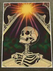 Sunlit Skeleton in Ornate Frame Poster 18x24in