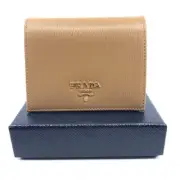 Prada Vitello Move Small Cipria Leather Flap Wallet NEW