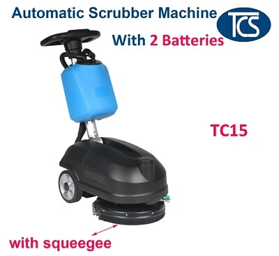 TCS Commercial Battery Powered Auto Floor Scrubber Machine & Squeegee Drier TC15