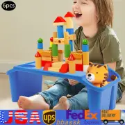 6Pcs Plastic Kids Breakfast Laptop Bed Table Lap Desk Tray with Side Pockets