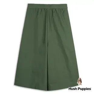 【Hush Puppies】女裝 褲裙 素色後鬆緊百褶寬褲裙(墨綠 / 34221102)