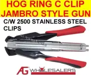 C7 HOG RING GUN & STAINLESS STEEL C CLIPS - JAMBRO STLYE PLIERS FENCING SR8
