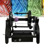 12V Electric Spinning Wheel for Wool Yarn Winding, 800RPM Automatic Spinner with Adjustable Speed, Carbon Fiber Flywheel & 4 Ball Bearings for Silk, Fiber Craft Black