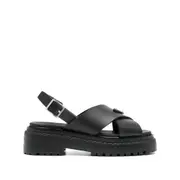 [Prada] Prada 40mm Cross-strap Platform Sandals 39 IT BLACK