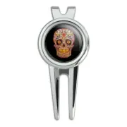 Skull Day of the Dead Southwestern Golf Divot Repair Tool and Ball Marker