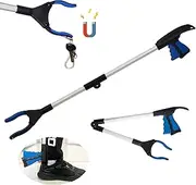Grabber Reacher Tool, Reacher Grabber, Grabber Tool for Elderly, 32" Foldable Litter Picker, Garden Grabber, Arm Extension, Lightweight Mobility Aid, Extender Gripper Tool with Rotating Gripper, Blue