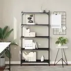 Bookcase Hallway Bookshelf Stand Display Cabinet Black Engineered Wood vidaXL