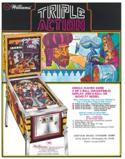 Triple Action Williams Pinball Flyer / Brochure/ Ad - Mint Condition