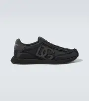 [Dolce & Gabbana] Dolce & Gabbana Leather-trimmed canvas sneakers AU 9 black