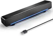 Soundbar, USB Powered Sound Bar Speakers for Computer Desktop Laptop PC, Black