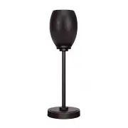 Unbranded Table Accent Lamp 17.26" Plug-In Round Dark Granite W/ Glass Shade