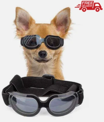 UV Protection, Adjustable Strap & Anti-Fog Pet Goggles For Cats & Dogs-Black