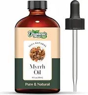 Organic Zing Myrrh Oil (Commiphora Myrrha) Oil | Pure & Natural Essential Oil for Aroma, Diffuser, Skincare & Massage - 118ml/3.99fl oz