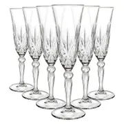 RCR Crystal Melodia Glass Champagne Flutes - 160ml - Pack of 6