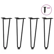 Hairpin Table Legs Worktop Coffee Table Desk Leg 4 pcs Black Solid Steel vidaXL