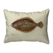 Betsy Drake Flounder Large Indoor Outdoor Pillow 16x20