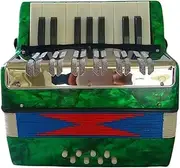CoudarTitie 17 Keys 8 Bass Piano Accordion, Kids Accordion, Rhythm Training, Educational Toy for Children Beginners And Lovers, Green