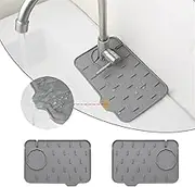 2-Pack Bytelive Silicone Sink Mat, Mini Sink Splash Guard and Soap Sponge Holder for Kitchen Countertop Protect with Self Draining Design (8.3" x 5.7", 2-Pack Gray)