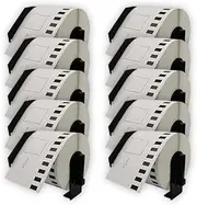 ExtraPrint 10 x Compatible Replacement for Brother DK-22251 DK22251 Black & Red on White Continuous Label Roll 62mm x 15.24m for Brother QL800 QL810W QL820NWB