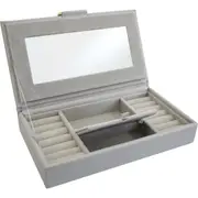 MDF Glass 21cm Jewellery Box Storage Holder Display Organiser Rectangle Dove