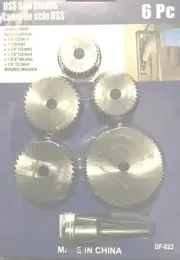 6 x HSS Circular Saw Disc Set Mini Drill Tool For Rotary Metal Cutting Blade